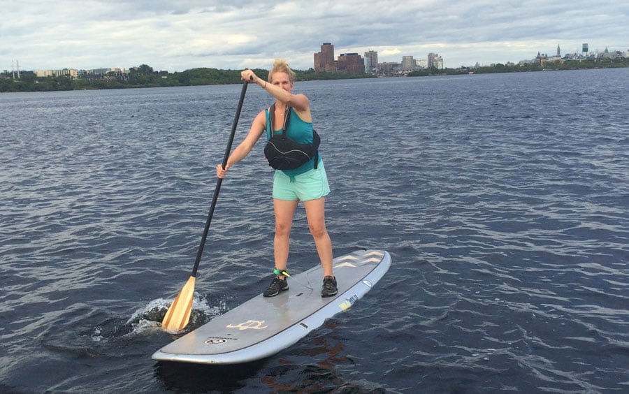 Showing my paddling prowess. Ottawa-Hull downtown peaking out behind me.