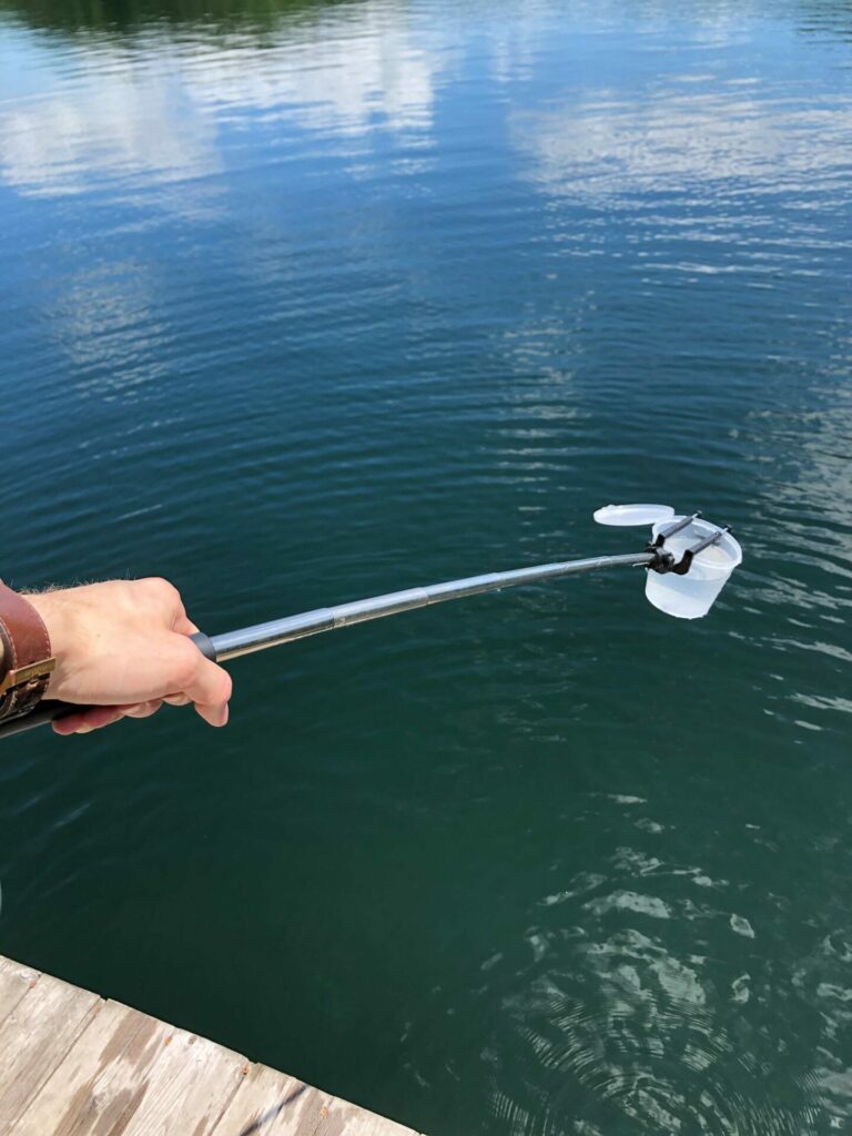 Volunteer using the Water Rangers kit to take a water sample. The data that some of our testers collect will now feed to DataStream, as part of our collaboration with them. 