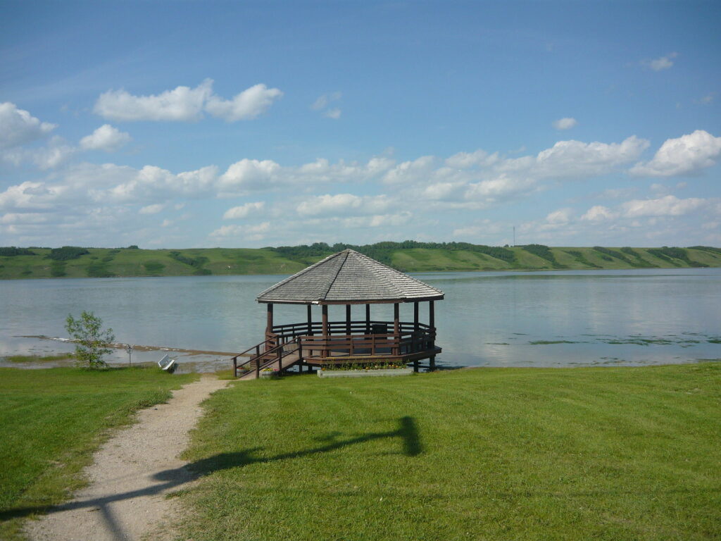 Little Manitou Lake - a saline lake in Saskatchewan, Canada. 