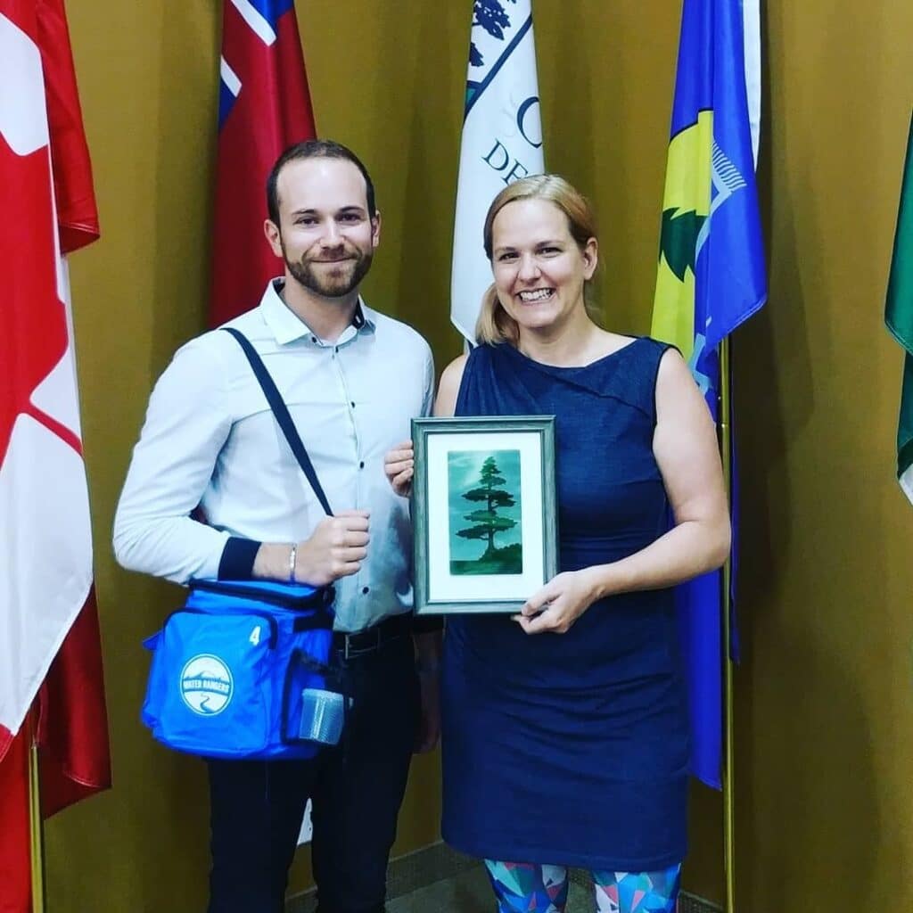 Kat Kavanagh receiving the "Friends of South Nation" award back in 2018